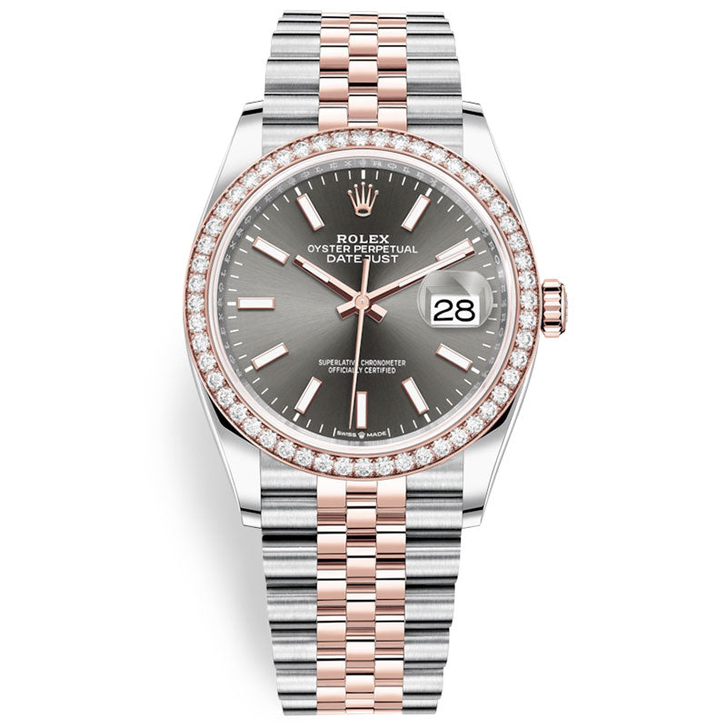 Rolex Datejust 36mm - Steel and Rose Gold - Diamond Bezel - Jubilee