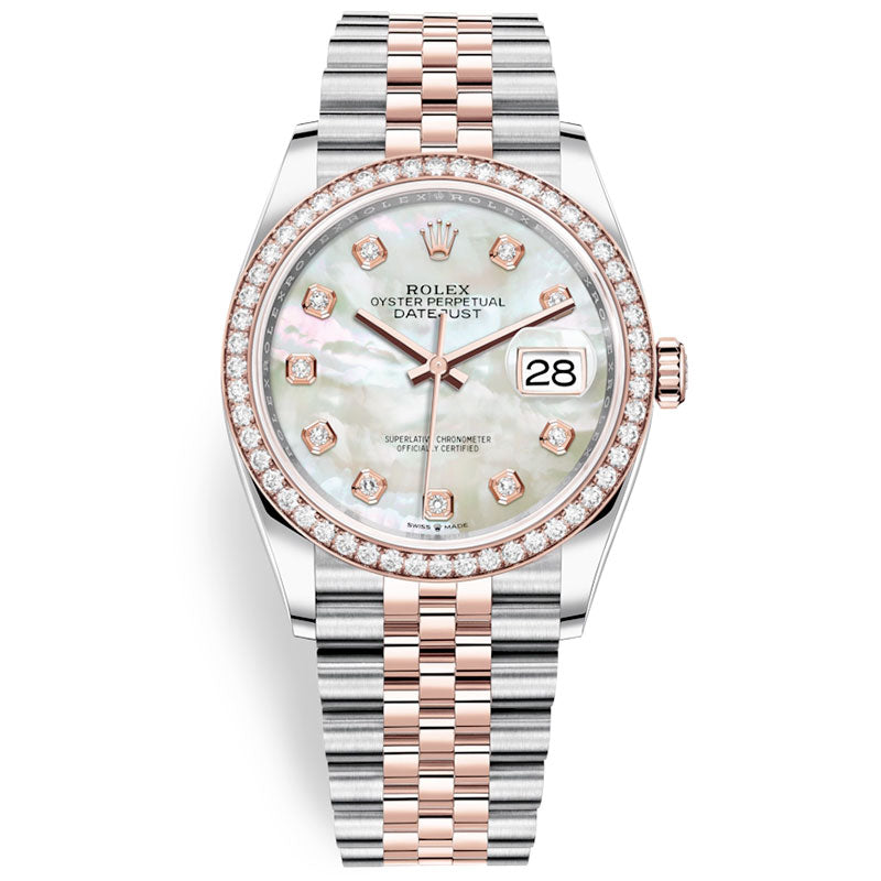 Rolex Datejust 36mm - Steel and Rose Gold - Diamond Bezel - Jubilee