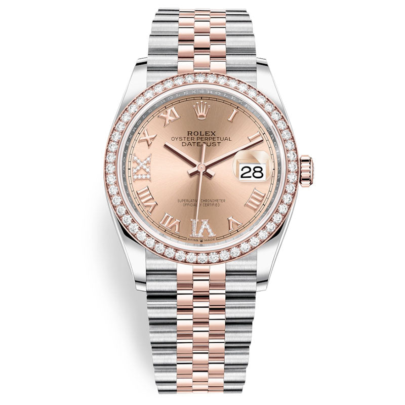 Rolex Datejust 36mm - Steel and Rose Gold - Diamond Bezel - Jubilee