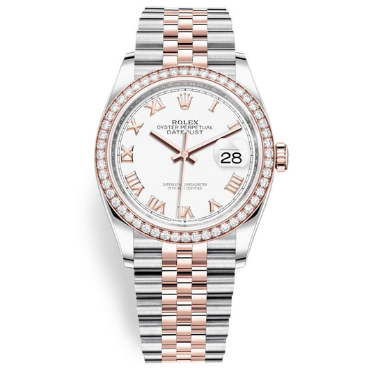 Rolex Datejust 36mm - Steel and Rose Gold - Diamond Bezel - Jubilee