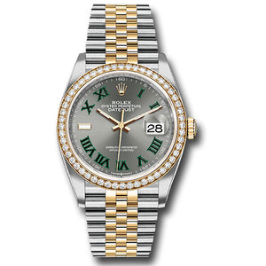 Rolex Datejust 36mm - Steel and Gold Yellow Gold - Diamond Bezel - Jubilee