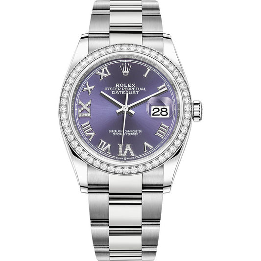 Rolex Datejust 36mm - Steel and White Gold - Diamond Bezel - Oyster