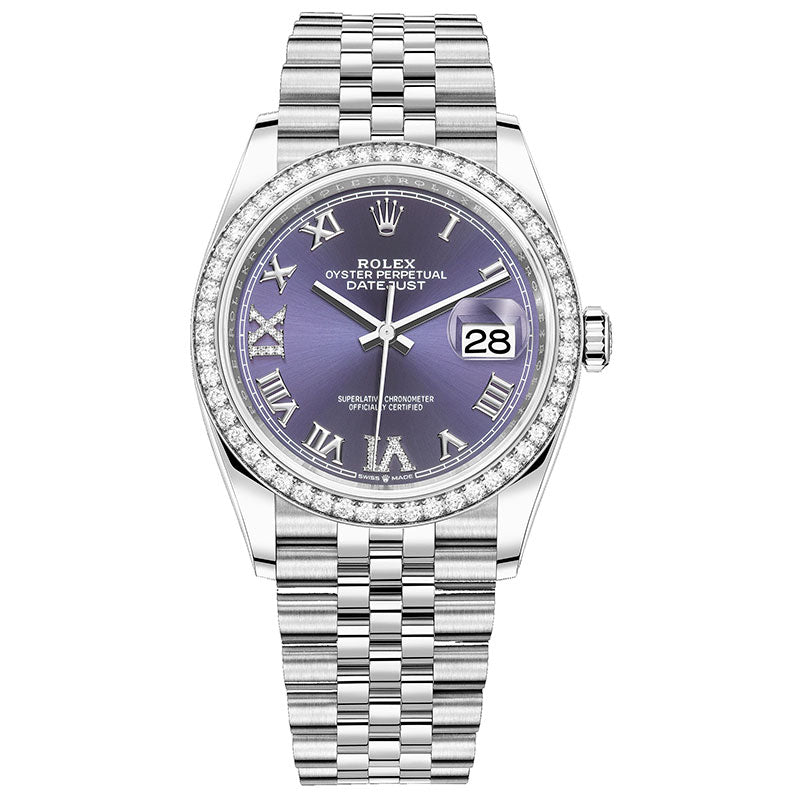 Rolex Datejust 36mm - Steel and White Gold - Diamond Bezel - Jubilee