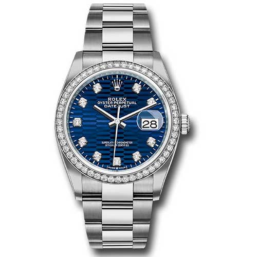 Rolex Datejust 36mm - Steel and White Gold - Diamond Bezel - Oyster