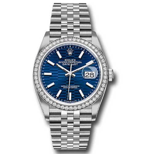 Rolex Datejust 36mm - Steel and White Gold - Diamond Bezel - Jubilee