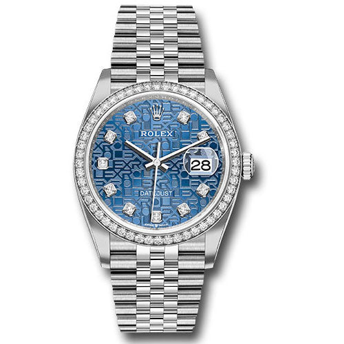 Rolex Datejust 36mm - Steel and White Gold - Diamond Bezel - Jubilee