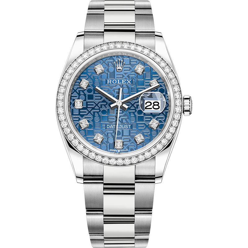 Rolex Datejust 36mm - Steel and White Gold - Diamond Bezel - Oyster