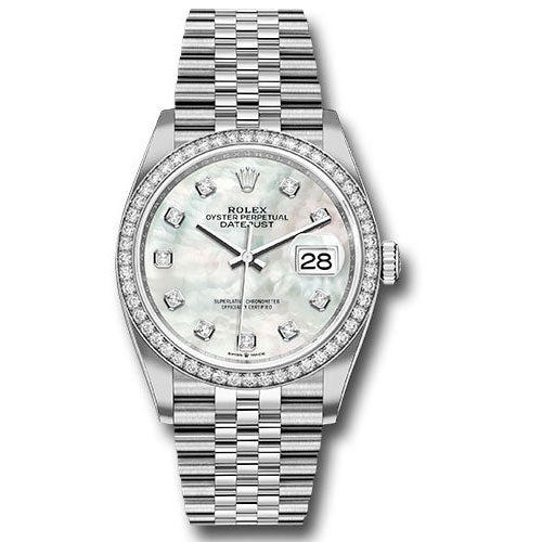 Rolex Datejust 36mm - Steel and White Gold - Diamond Bezel - Jubilee