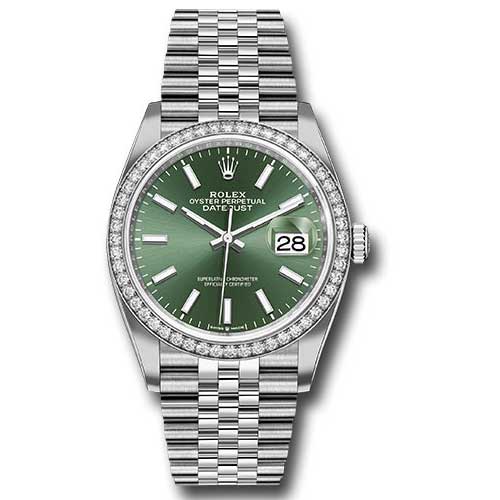 Rolex Datejust 36mm - Steel and White Gold - Diamond Bezel - Jubilee