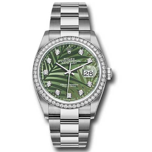 Rolex Datejust 36mm - Steel and White Gold - Diamond Bezel - Oyster