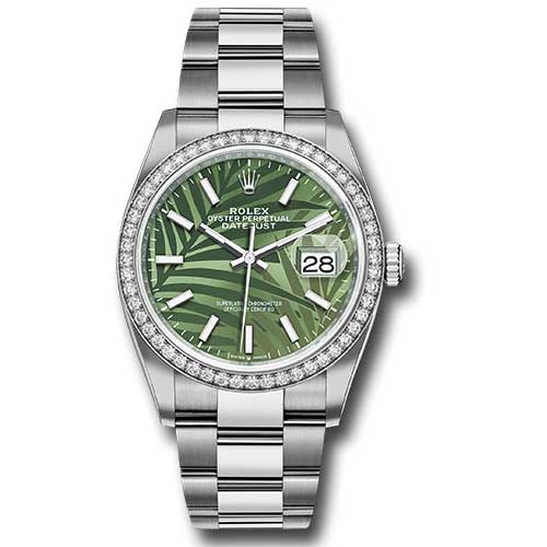 Rolex Datejust 36mm - Steel and White Gold - Diamond Bezel - Oyster