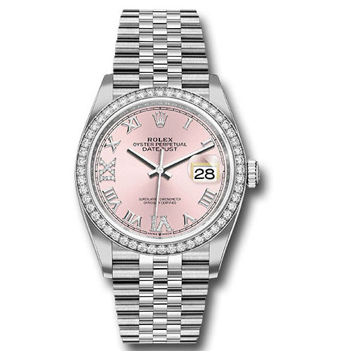 Rolex Datejust 36mm - Steel and White Gold - Diamond Bezel - Jubilee