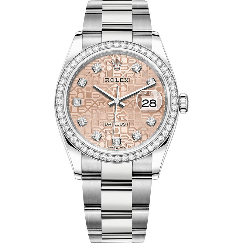 Rolex Datejust 36mm - Steel and White Gold - Diamond Bezel - Oyster