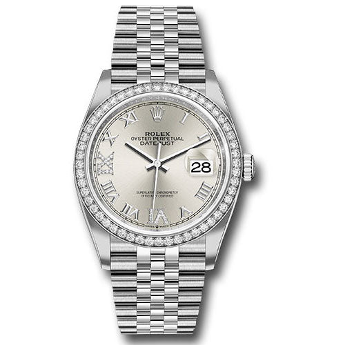 Rolex Datejust 36mm - Steel and White Gold - Diamond Bezel - Jubilee