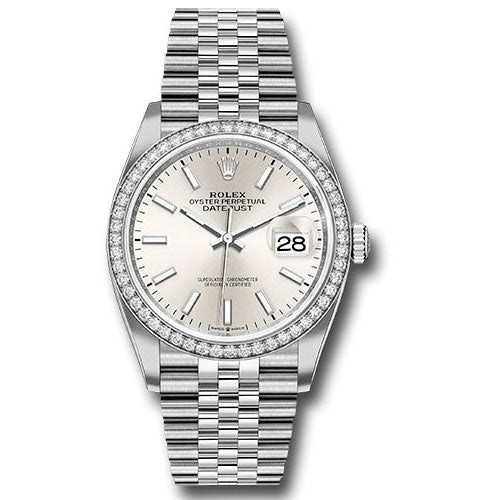 Rolex Datejust 36mm - Steel and White Gold - Diamond Bezel - Jubilee