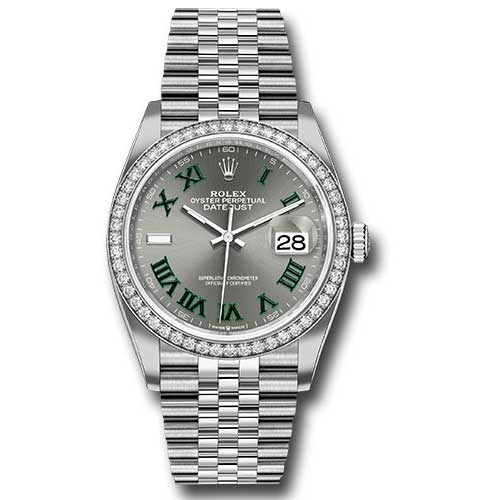 Rolex Datejust 36mm - Steel and White Gold - Diamond Bezel - Jubilee