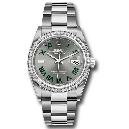 Rolex Datejust 36mm - Steel and White Gold - Diamond Bezel - Oyster