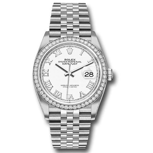 Rolex Datejust 36mm - Steel and White Gold - Diamond Bezel - Jubilee