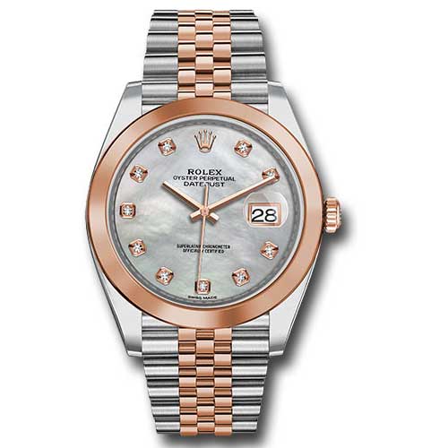 Rolex Datejust 41 Steel and Pink Gold - Smooth Bezel - Jubilee