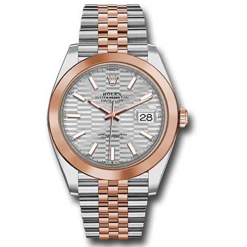 Rolex Datejust 41 Steel and Pink Gold - Smooth Bezel - Jubilee