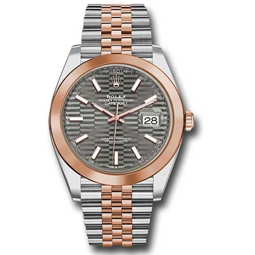 Rolex Datejust 41 Steel and Pink Gold - Smooth Bezel - Jubilee