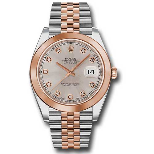 Rolex Datejust 41 Steel and Pink Gold - Smooth Bezel - Jubilee