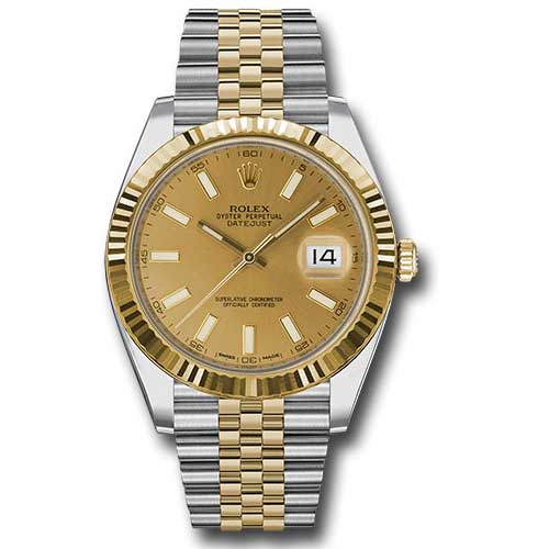 Rolex Datejust 41 Steel and Yellow Gold - Fluted Bezel - Jubilee