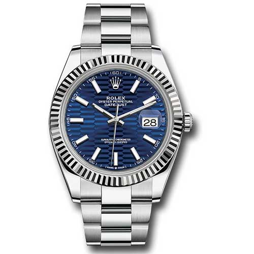 Rolex Datejust 41 Steel and White Gold - Fluted Bezel - Oyster