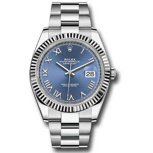 Rolex Datejust 41 Steel and White Gold - Fluted Bezel - Oyster 126334 blro