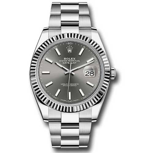 Rolex Datejust 41 Steel and White Gold - Fluted Bezel - Oyster