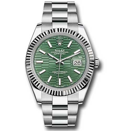 Rolex Datejust 41 Steel and White Gold - Fluted Bezel - Oyster