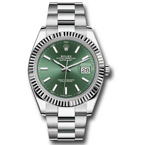 Rolex Datejust 41 Steel and White Gold - Fluted Bezel - Oyster