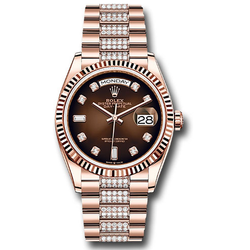 Rolex Everose Gold - Fluted Bezel - Diamond President