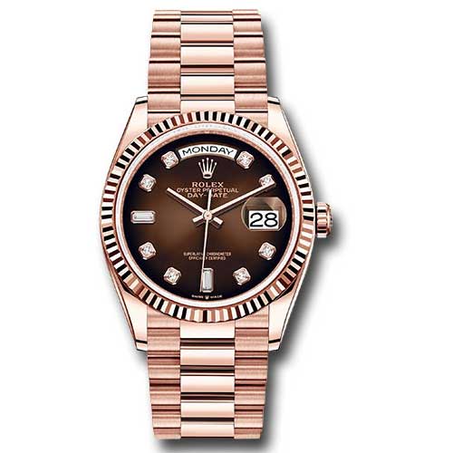 Rolex Everose Gold - Fluted Bezel - President