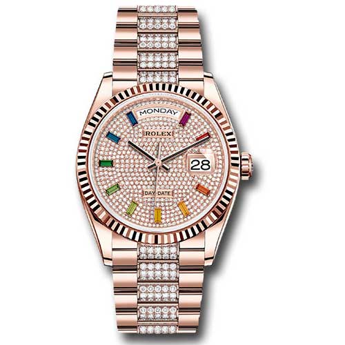 Rolex Everose Gold - Fluted Bezel - Diamond President