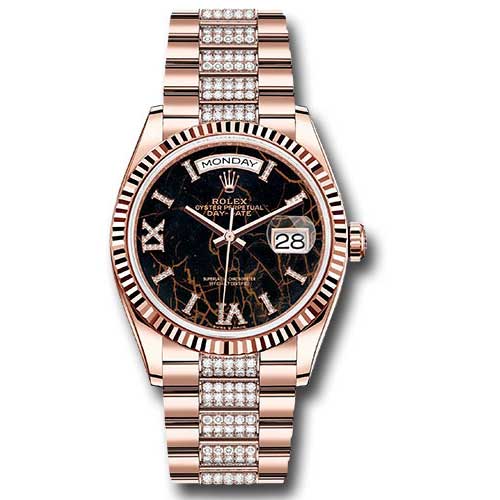 Rolex Everose Gold - Fluted Bezel - Diamond President