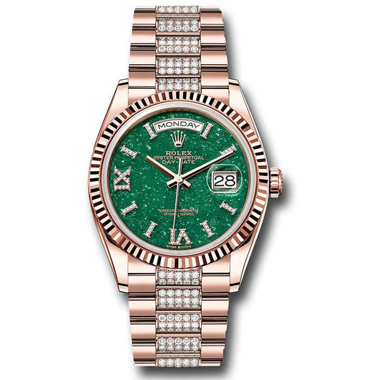 Rolex Everose Gold - Fluted Bezel - Diamond President