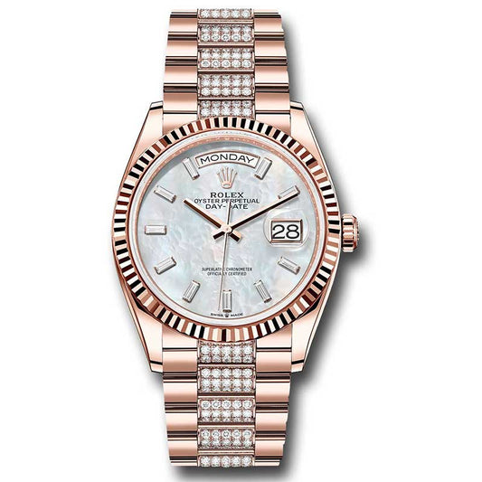 Rolex Everose Gold - Fluted Bezel - Diamond President