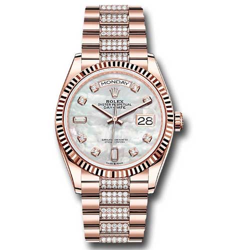 Rolex Everose Gold - Fluted Bezel - Diamond President