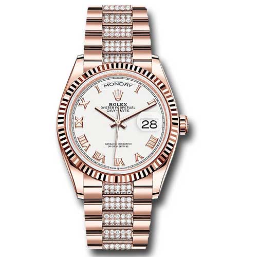 Rolex Everose Gold - Fluted Bezel - Diamond President