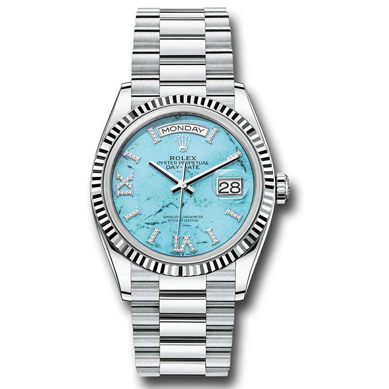 Rolex Platinum - Fluted Bezel - President