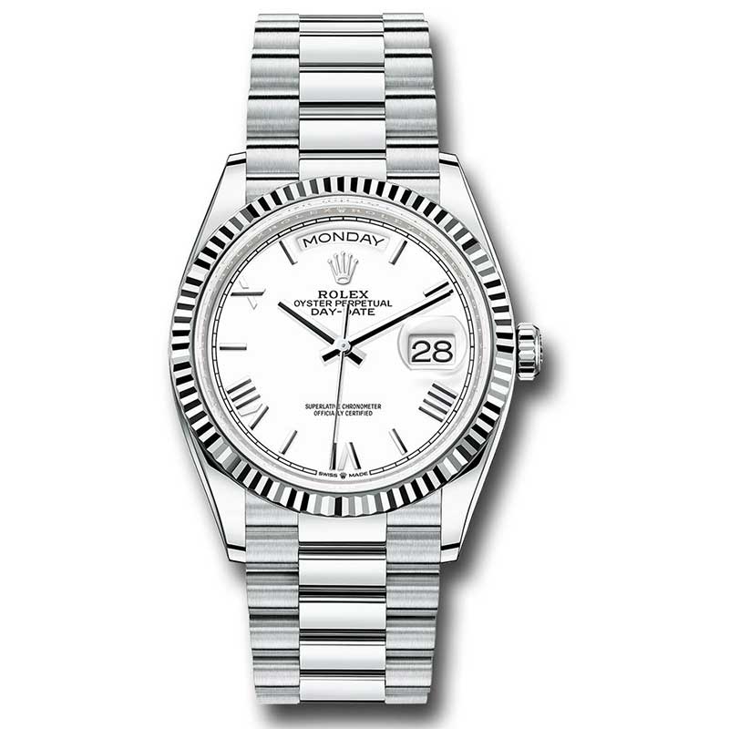 Rolex Platinum - Fluted Bezel - President