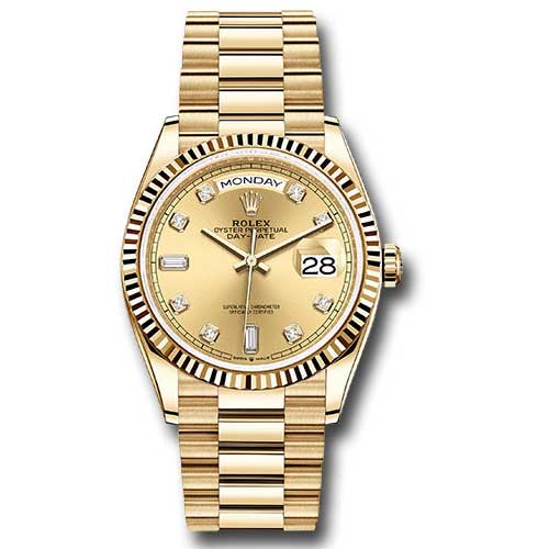 Rolex Day-Date President Yellow Gold - Fluted Bezel - President