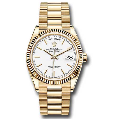 Rolex Day-Date President Yellow Gold - Fluted Bezel - President