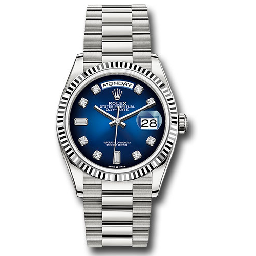 Rolex White Gold - Fluted Bezel - President