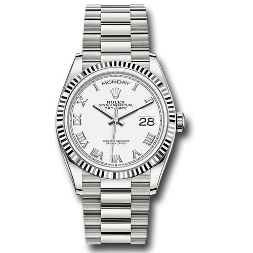 Rolex White Gold - Fluted Bezel - President