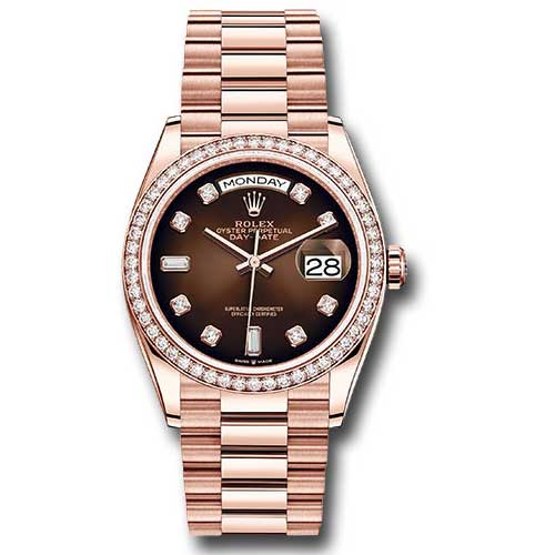 Rolex Everose Gold - 52 Diamond Bezel - President