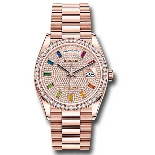 Rolex Everose Gold - 52 Diamond Bezel - President