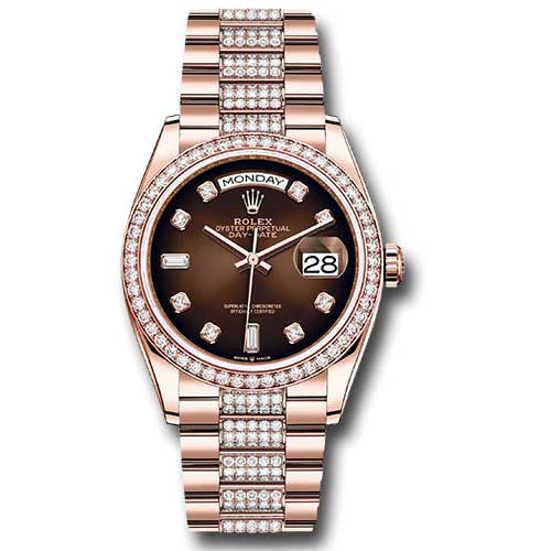 Rolex Everose Gold - 52 Diamond Bezel - Diamond President