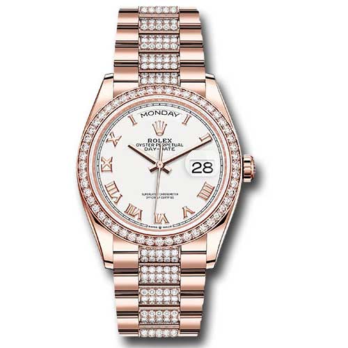 Rolex Everose Gold - 52 Diamond Bezel - Diamond President